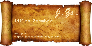 Jóna Zsombor névjegykártya
